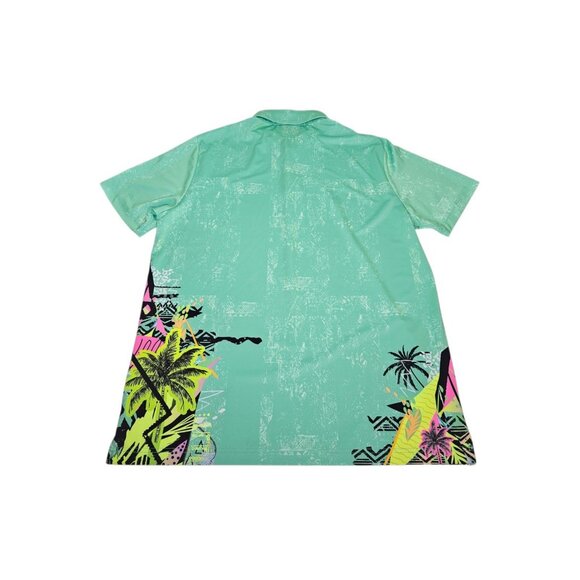 Sunday Swagger Tropical Polo Shirt Men's Large Colorful Green Performance Golf - Picture 7 of 12